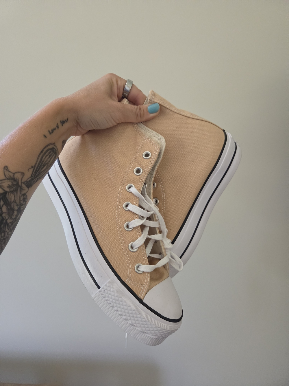 *NEW* High-Top Platform Converse — Beige